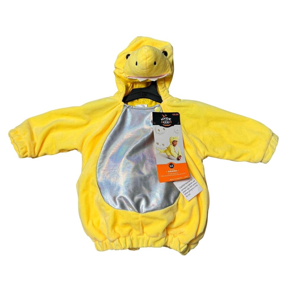 New Baby Shark Costume Infant Size 6-12 Months Yellow Halloween Party Yellow